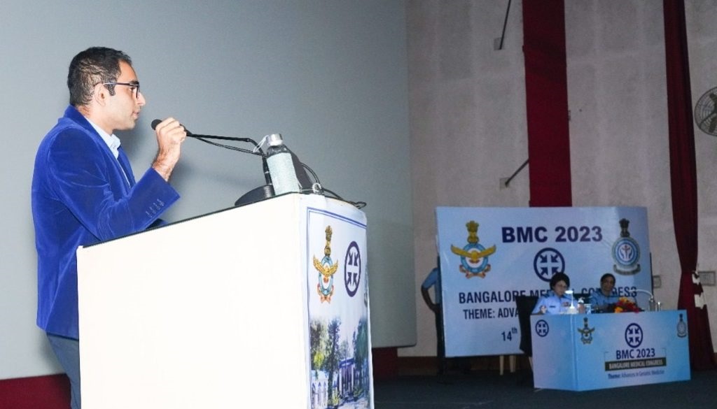 Dr. Edmond Fernandes addresses the Bangalore Medical Congress 2023
